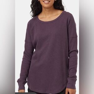 Tentree TreeWaffle Crew Longsleeve Purple Small NWT